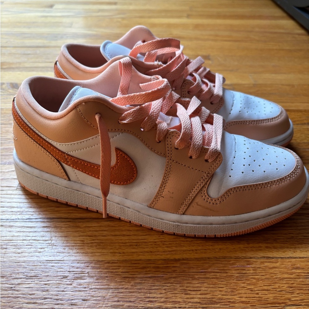 Nike Coral and White Low-Top Sneakers